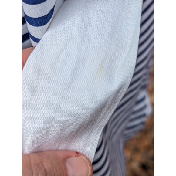 Sara Roka Split Sleeve Blue And W Dress Classic Size Small $985 - Picture 9 of 9